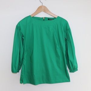 LAUREN RALPH LAUREN Green Long Sleeve  Blouse Top